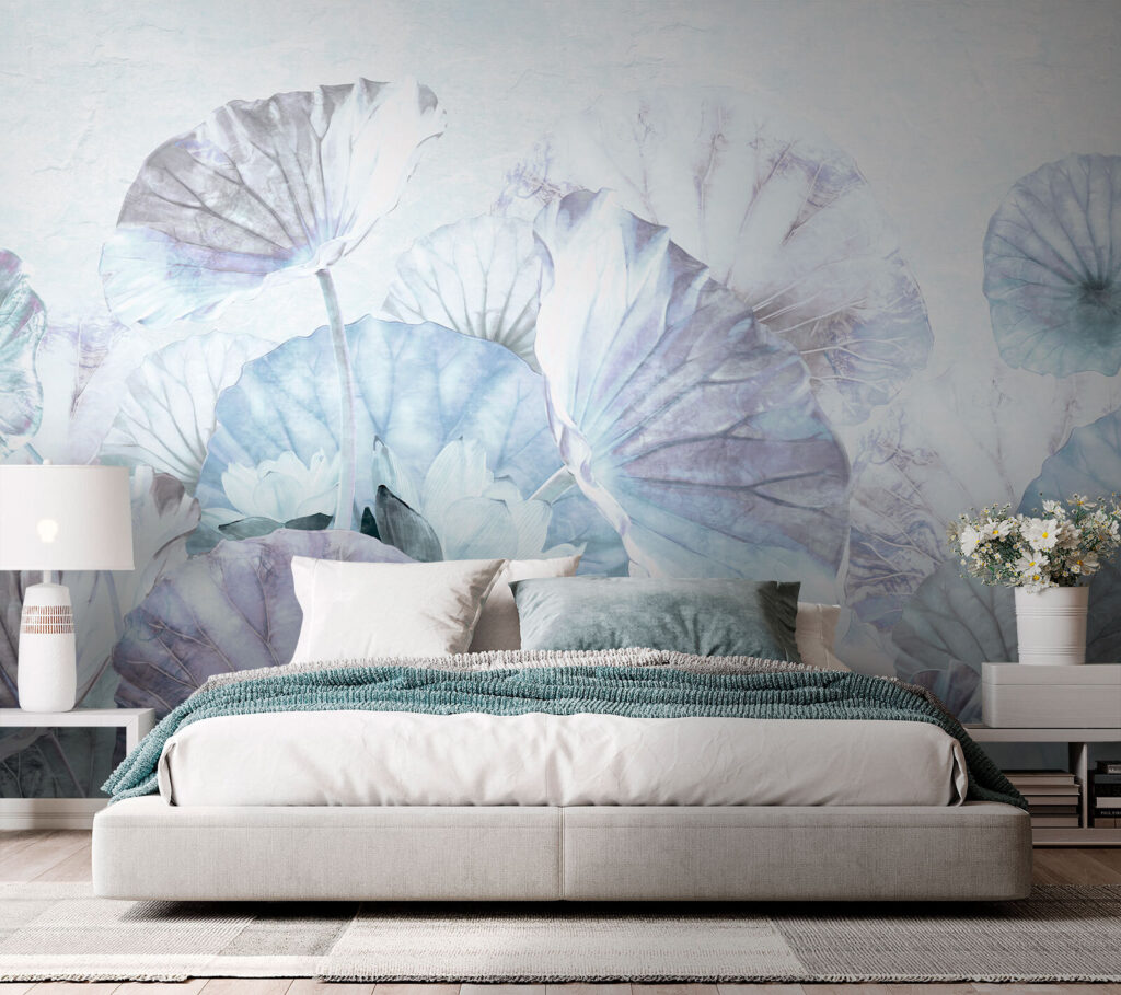 Delicate leaves in soft pastel hues