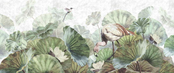 Bird and a hummingbird in a garden