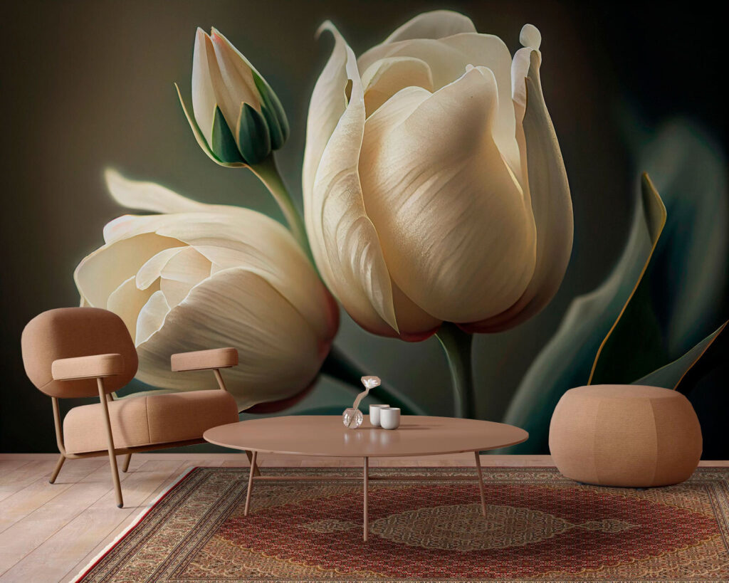Delicate tulips in soft hues