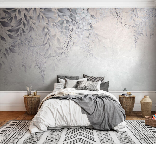 Diseño floral en blanco y gris Diseño floral en blanco y gris