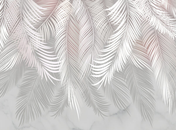 Plumas blancas sobre una superficie de mármol Plumas blancas sobre una superficie de mármol