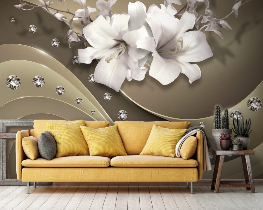 Elegantes flores con detalles brillantes
