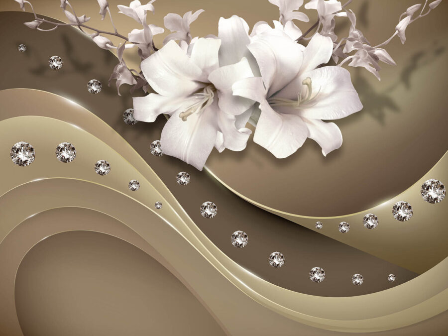 Elegantes flores con detalles brillantes