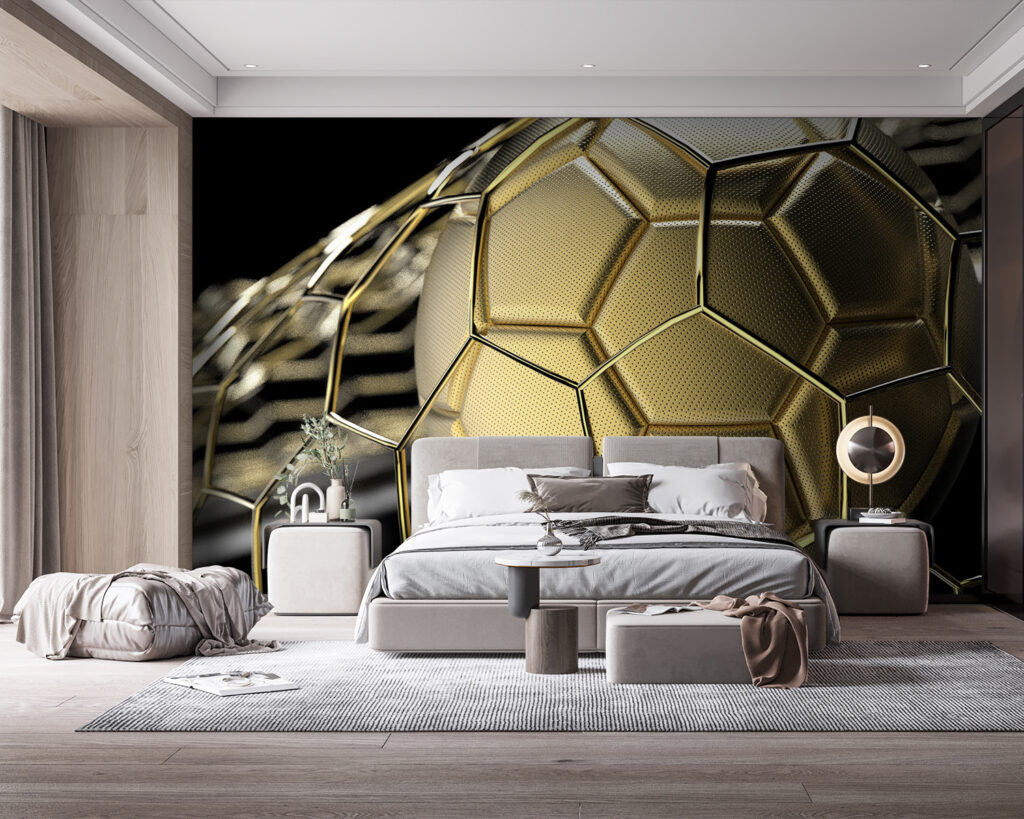 Shimmering soccer ball on display Shimmering soccer ball on display