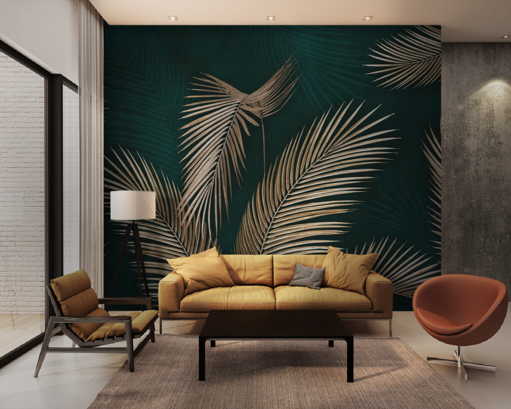 Palm leaves in elegant hues