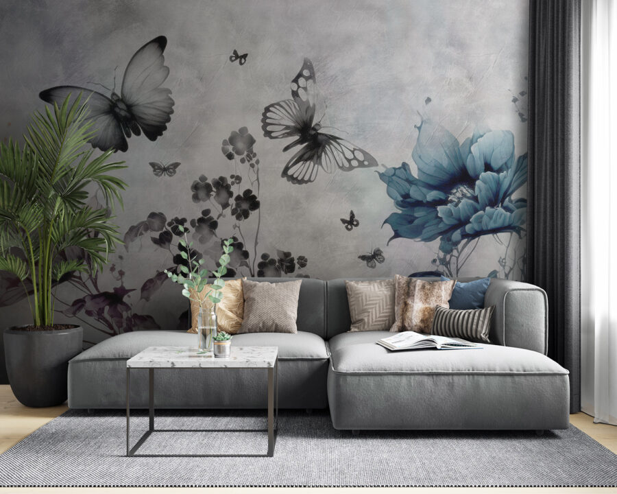 Mariposas volando sobre las flores