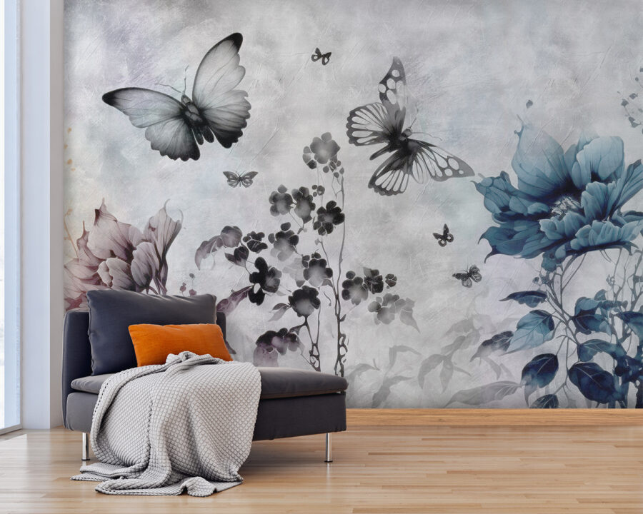 Mariposas volando sobre las flores