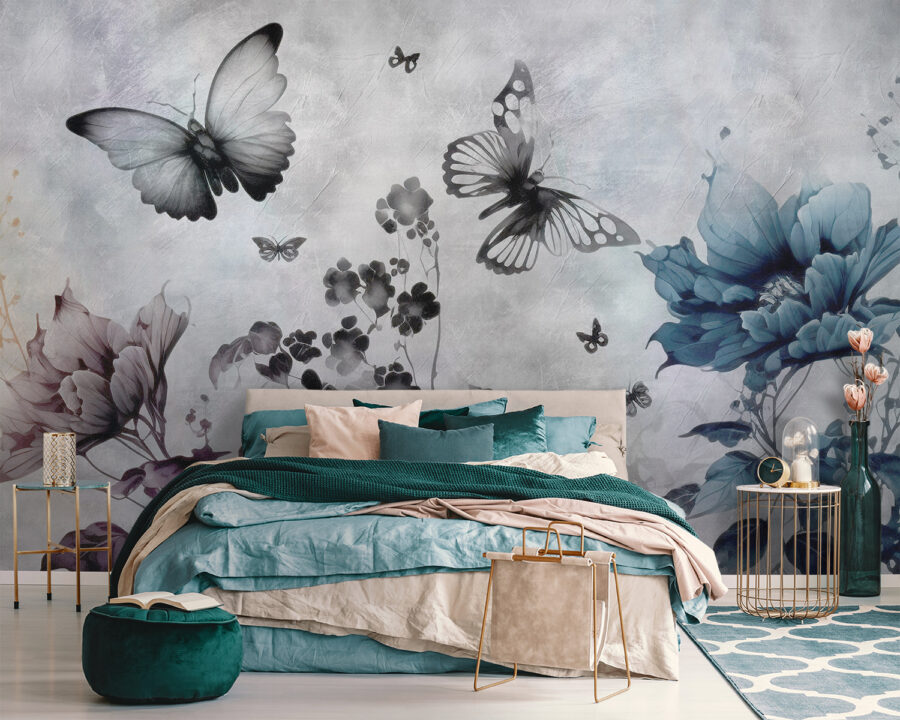 Mariposas volando sobre las flores