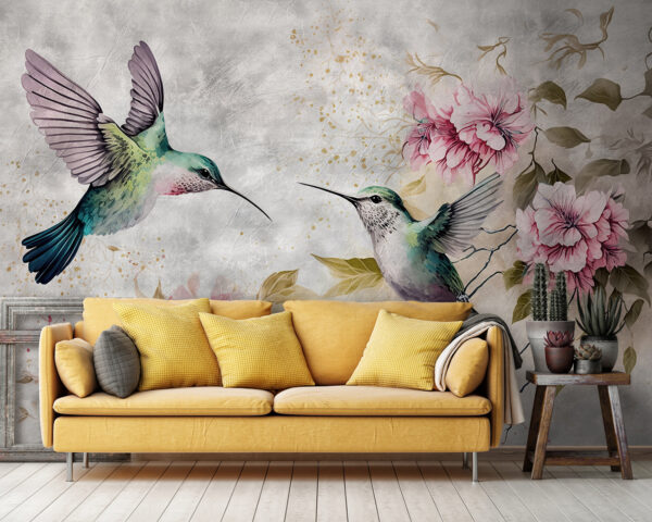 Pintura de pájaros y flores Pintura de pájaros y flores