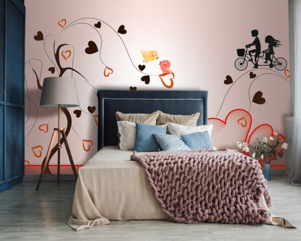 Árbol con corazones y pájaros Árbol con corazones y pájaros