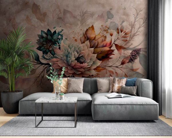 Pintura de flores y hojas Pintura de flores y hojas
