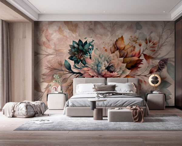 Pintura de flores y hojas Pintura de flores y hojas