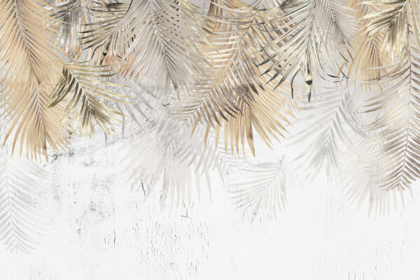 Elegantes hojas de palmera sobre fondo texturizado. Elegantes hojas de palmera sobre fondo texturizado.