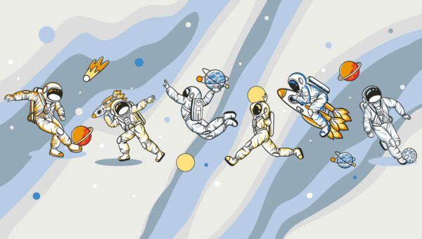 Grupo de astronautas en el espacio Grupo de astronautas en el espacio