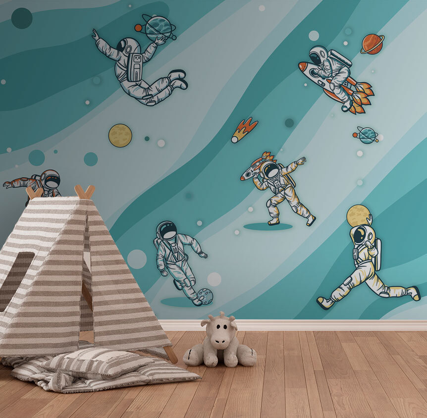 Grupo de astronautas en el espacio