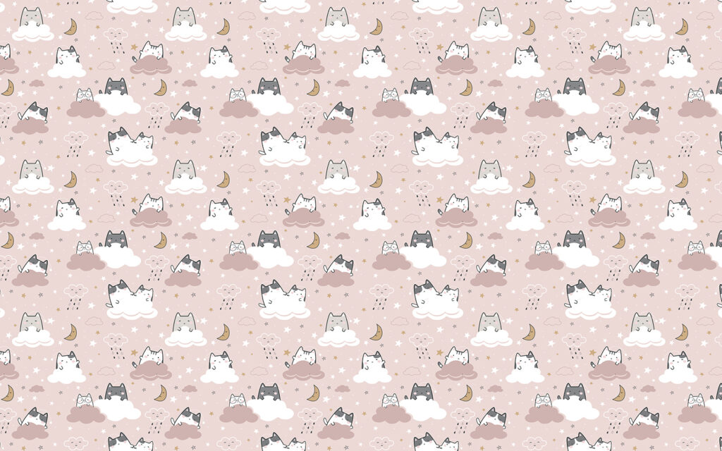 Patrón de gatos sobre fondo rosa Patrón de gatos sobre fondo rosa