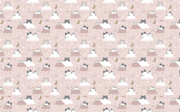 Patrón de gatos sobre fondo rosa Patrón de gatos sobre fondo rosa