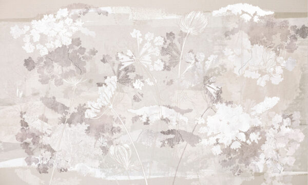Motivo floral blanco y gris Motivo floral blanco y gris