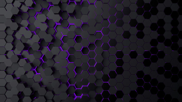 A black and purple hexagons
