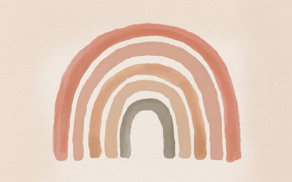 Arco iris pintado en rosa y gris Arco iris pintado en rosa y gris