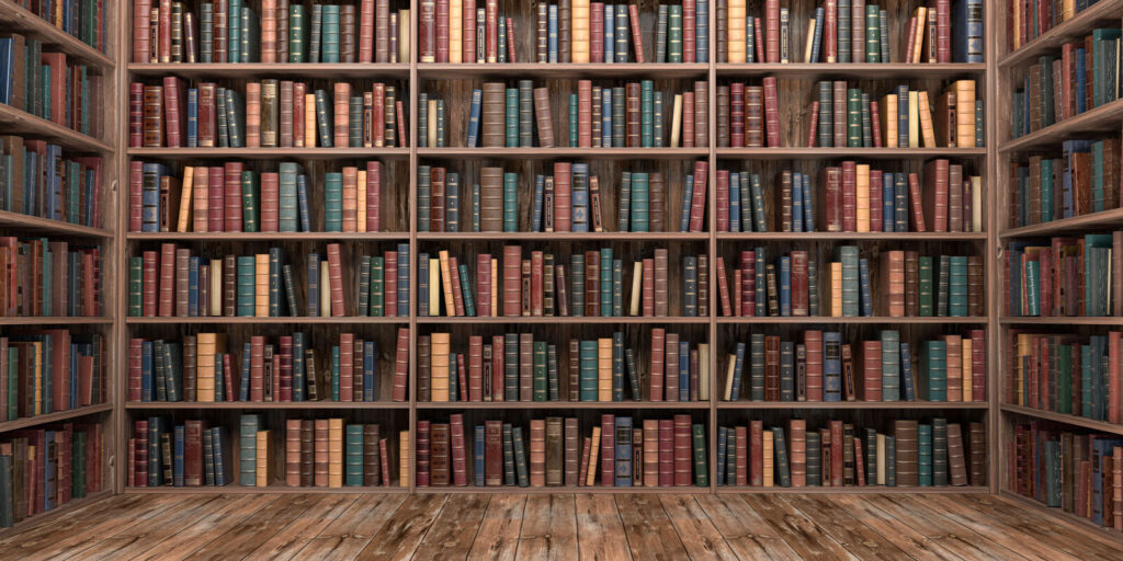 Gran estantería con muchos libros Gran estantería con muchos libros