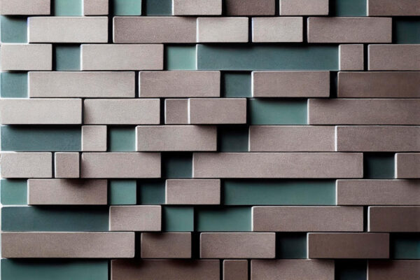 Wall of white and grey bricks