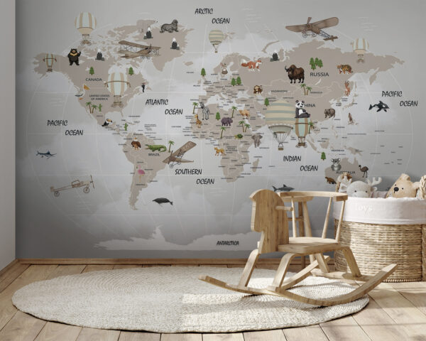 Mapa del mundo con animales Mapa del mundo con animales