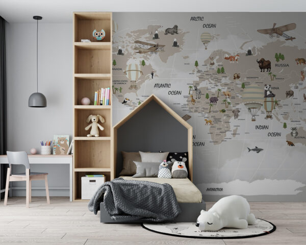 Mapa del mundo con animales Mapa del mundo con animales