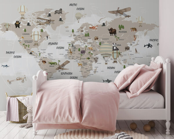 Mapa del mundo con animales Mapa del mundo con animales