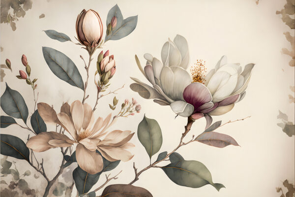Elegantes flores de magnolia en tonos suaves Elegantes flores de magnolia en tonos suaves
