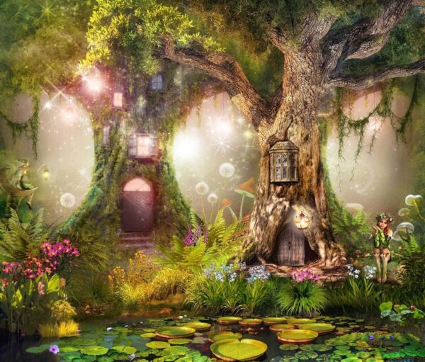 Una casa de hadas en un árbol Una casa de hadas en un árbol