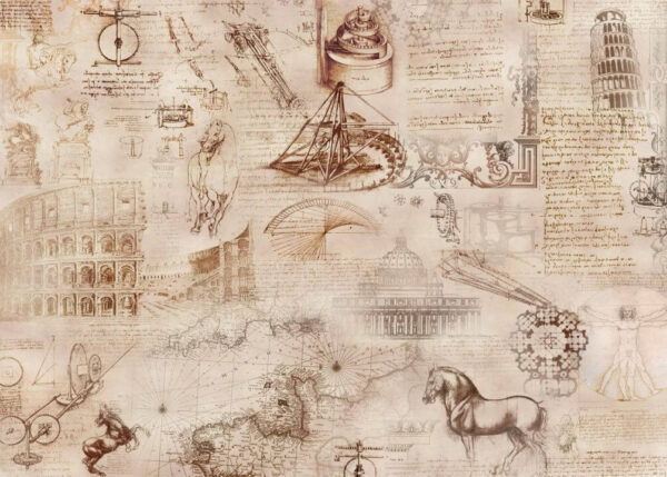 Collage de ilustraciones y bocetos históricos Collage de ilustraciones y bocetos históricos