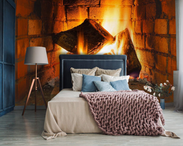 Fuego en una chimenea Fuego en una chimenea
