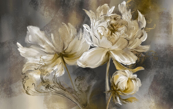 Pintura de flores sobre una superficie Pintura de flores sobre una superficie