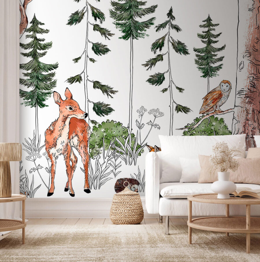 Grupo de animales en un bosque
