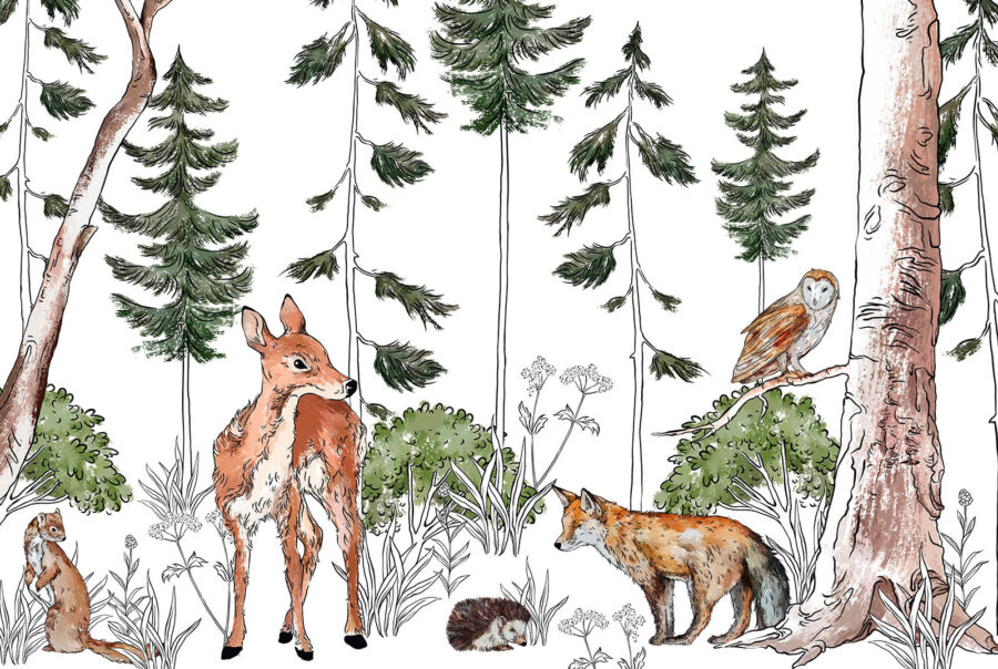 Grupo de animales en un bosque