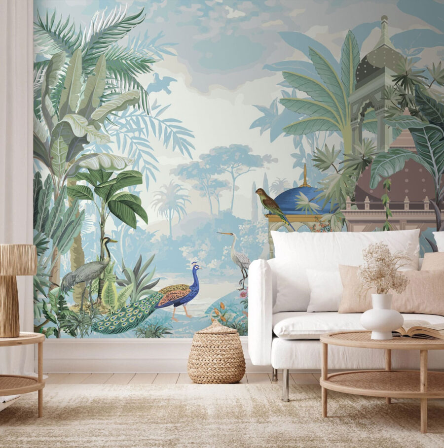 Mural de aves y plantas