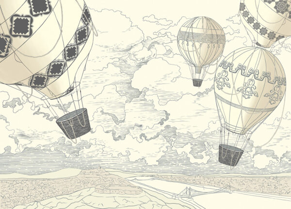 Group of hot air balloons in the sky