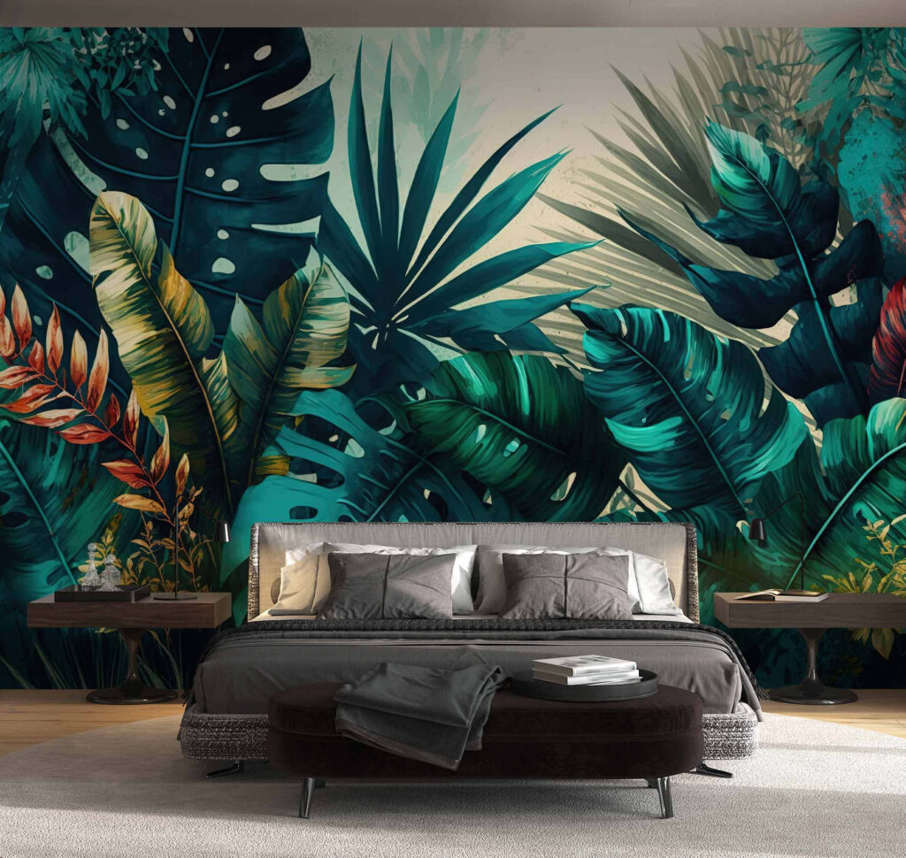 Group of tropical leaves