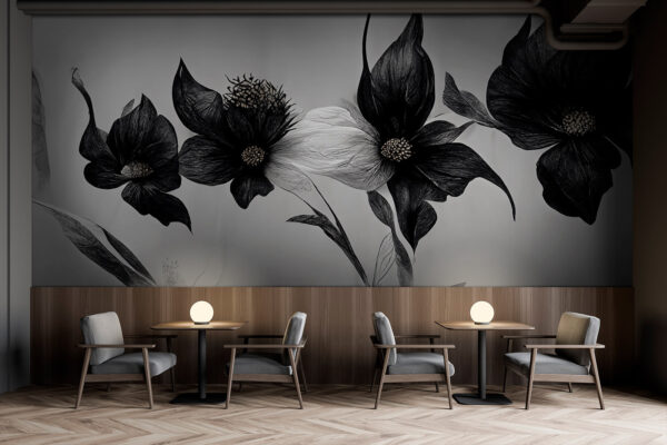 Flor blanca y negra Flor blanca y negra