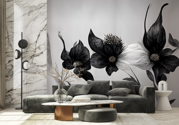 Flor blanca y negra Flor blanca y negra