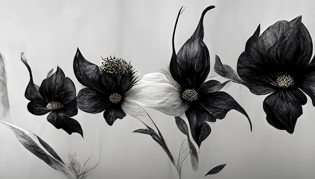 Flor blanca y negra Flor blanca y negra