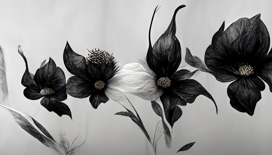 Flor blanca y negra