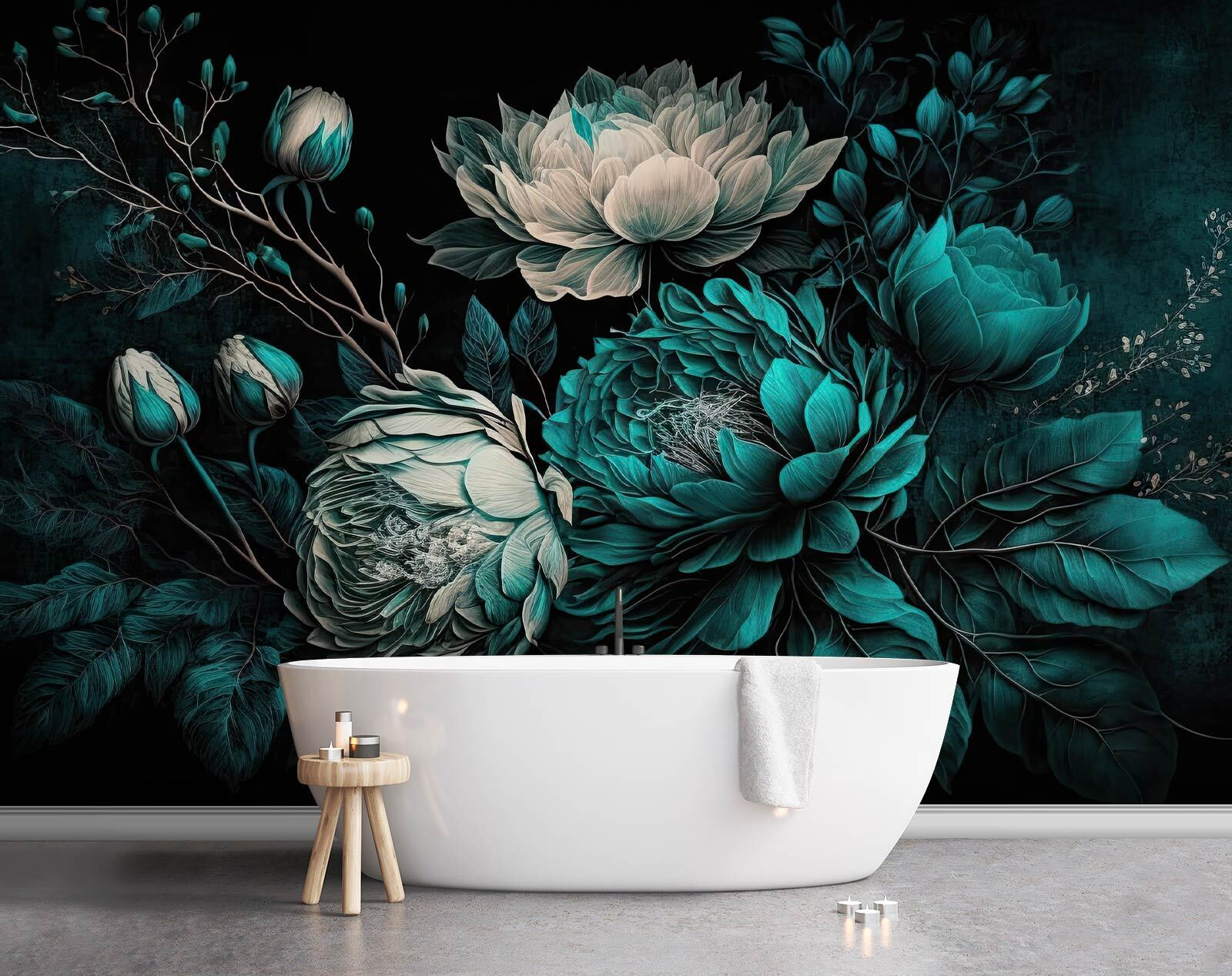 Emerald blooms on a dark background Emerald blooms on a dark background