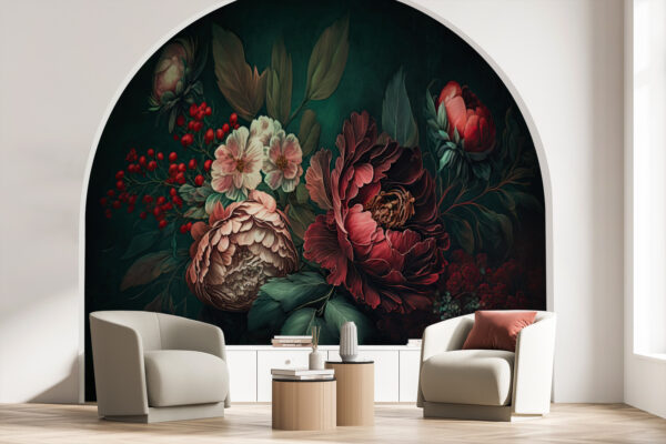 Pintura de flores y hojas Pintura de flores y hojas