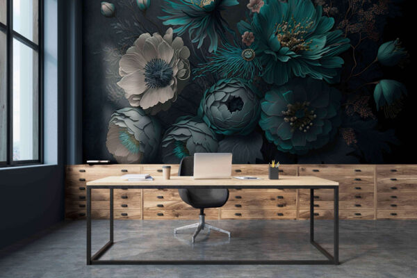 Elegante arreglo floral en tonos fríos. Elegante arreglo floral en tonos fríos.