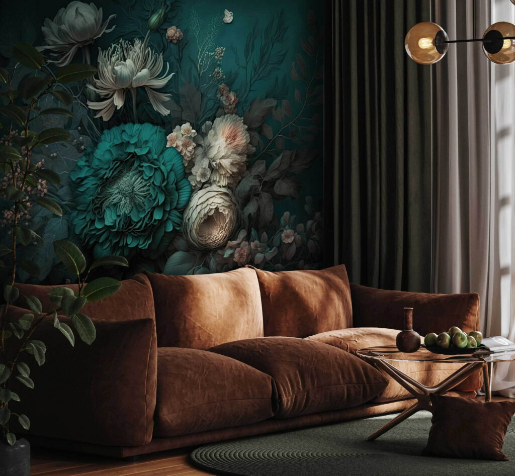 Elegant floral composition with deep hues