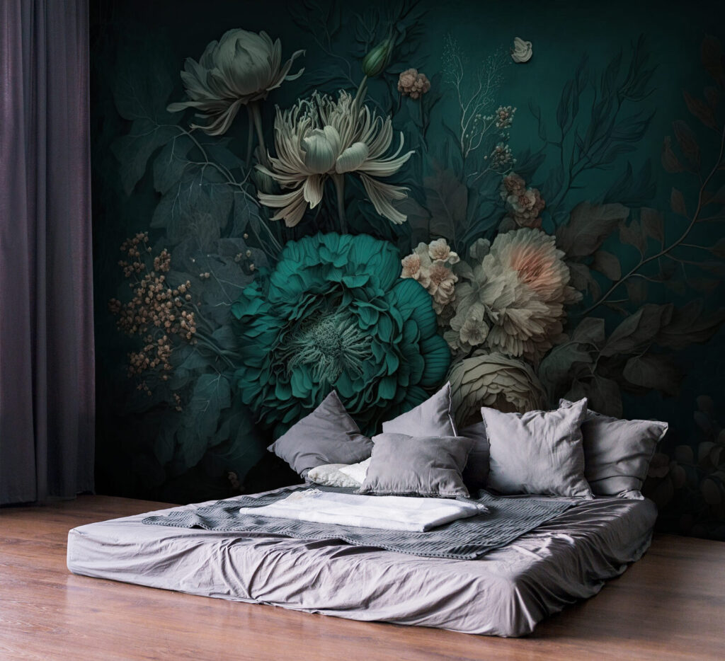 Elegant floral composition with deep hues