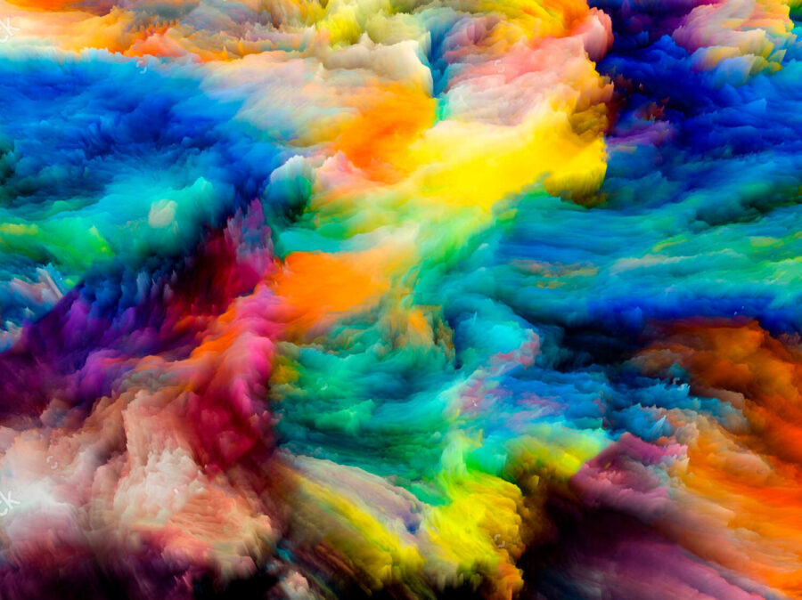 Colorida nube de pintura