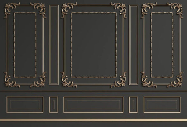 Elegante diseño de pared ornamentada en tonos oscuros Elegante diseño de pared ornamentada en tonos oscuros